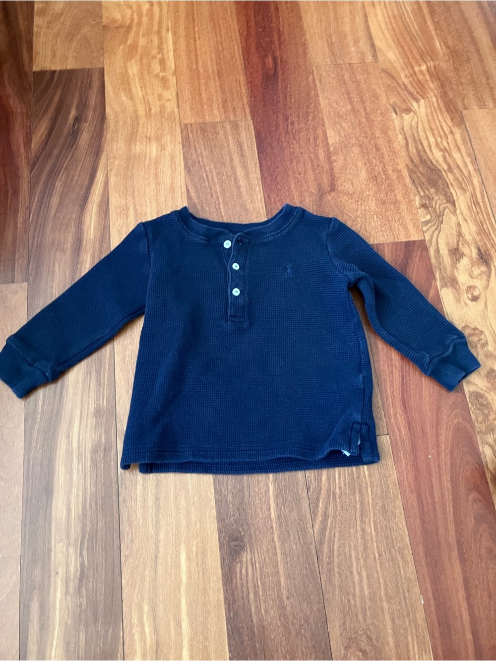 Ralph Lauren Boys' Navy Long-Sleeve Waffle Henley